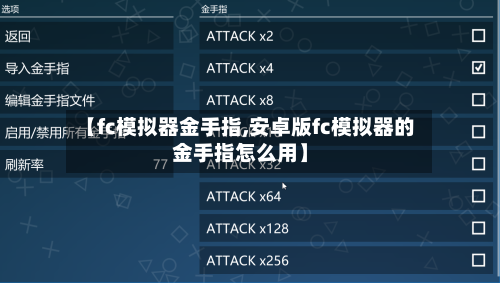 【fc模拟器金手指,安卓版fc模拟器的金手指怎么用】
