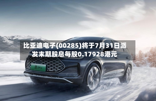 比亚迪电子(00285)将于7月31日派发末期股息每股0.17928港元